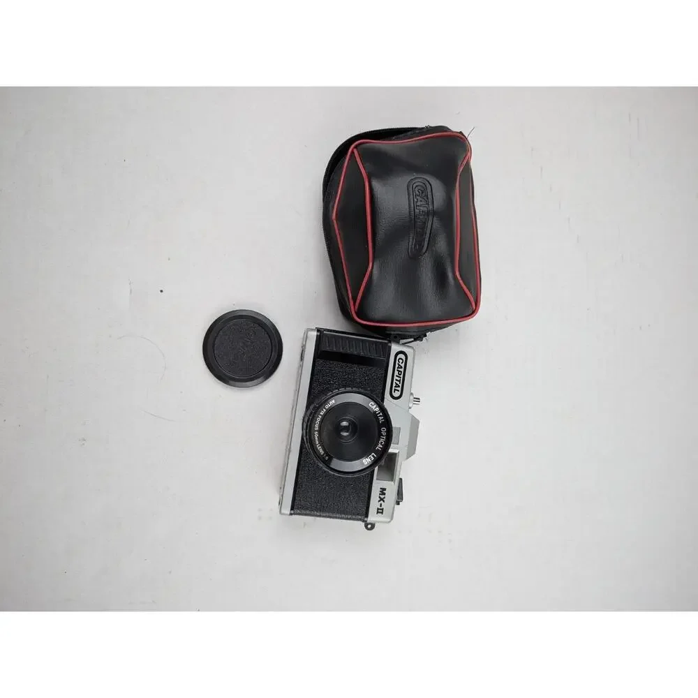 Vintage Capital MX-II 35mm Film Camera w/ Case Strap Cap Loaded Film Untested